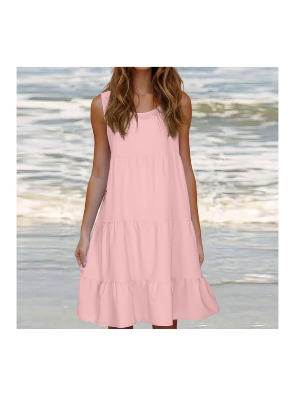 Sleeveless Pink Summer Dress - Picture 2 of 6